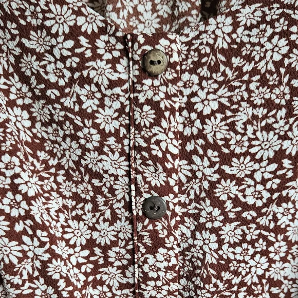 Monteau Floral Print Rust Dress, Size S - Picture 5 of 7